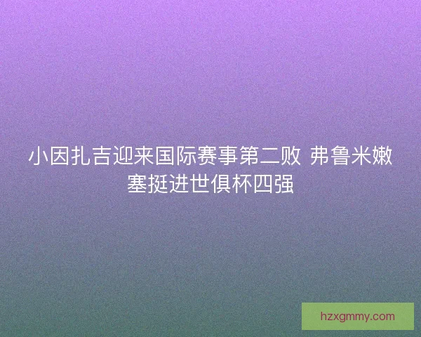 小因扎吉迎来国际赛事第二败 弗鲁米嫩塞挺进世俱杯四强